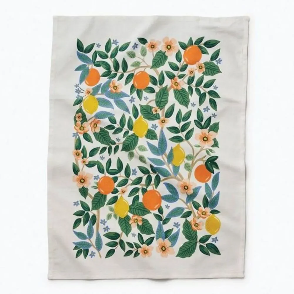 New Rifle Paper Co Citrus Grove Tea Towel + 2 BONUS Rifle Paper Co Notepads